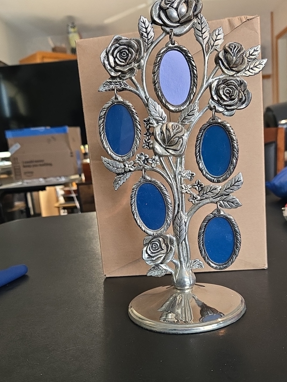 Godinger Silver Rose Tree Frame with Blue Insets